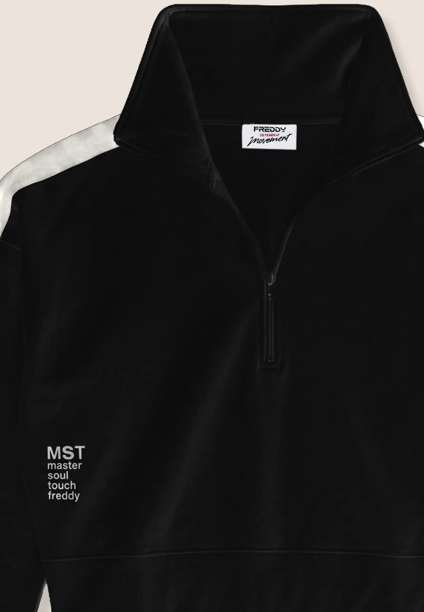 Sweat-shirt femmes coupe confortable avec col montant très large et demi-zip 3/3