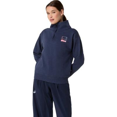 Dames sweatshirt met 1/2 rits asics court core
