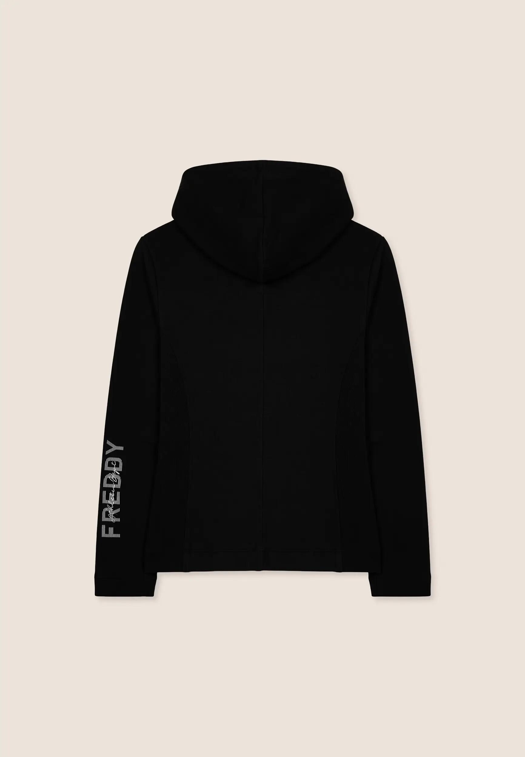 Sweat-shirt à la coupe ajustée à fermeture zippée intégrale avec inserts et capu 2/3