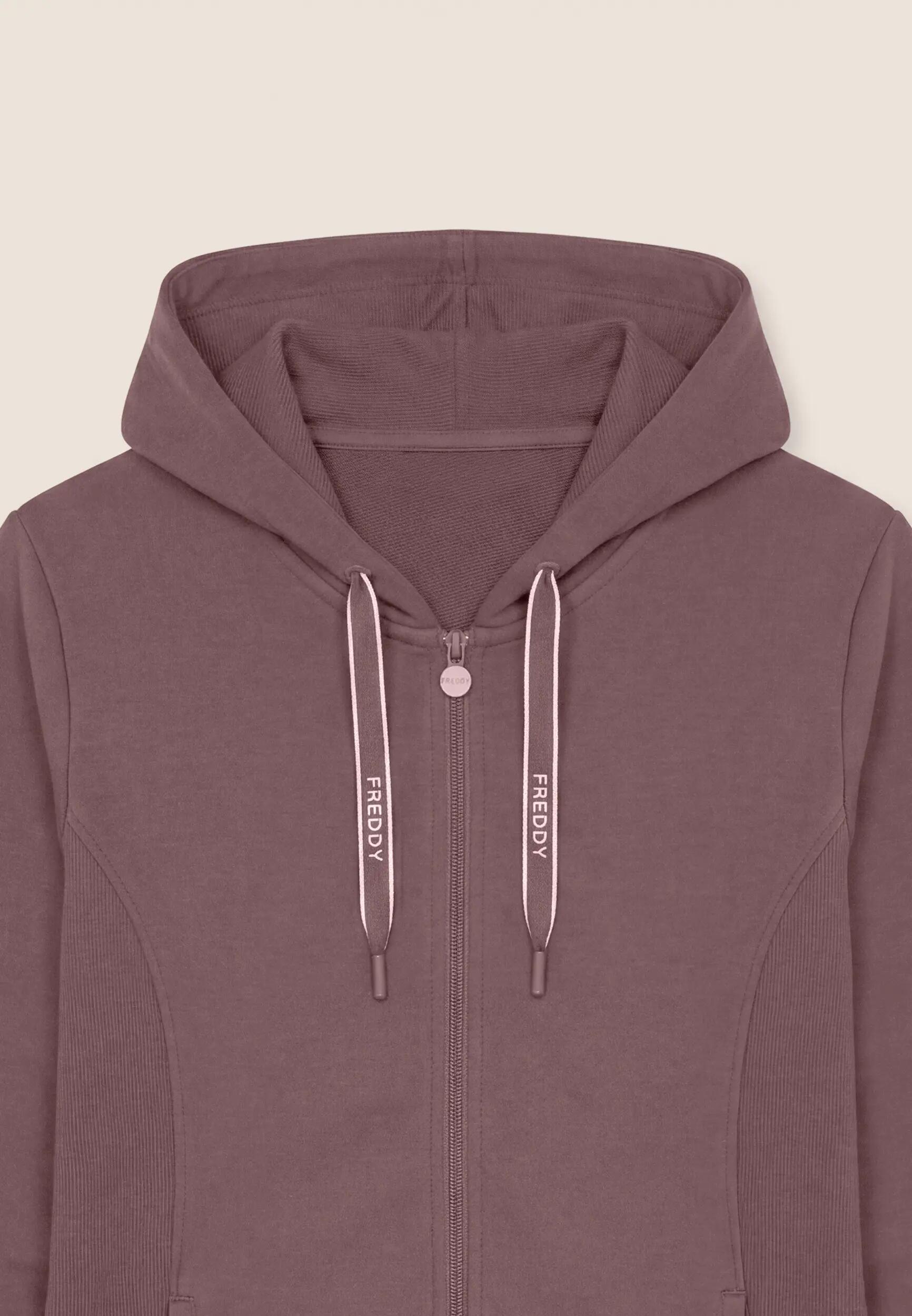Sweat-shirt à la coupe ajustée à fermeture zippée intégrale avec inserts et capu 3/3