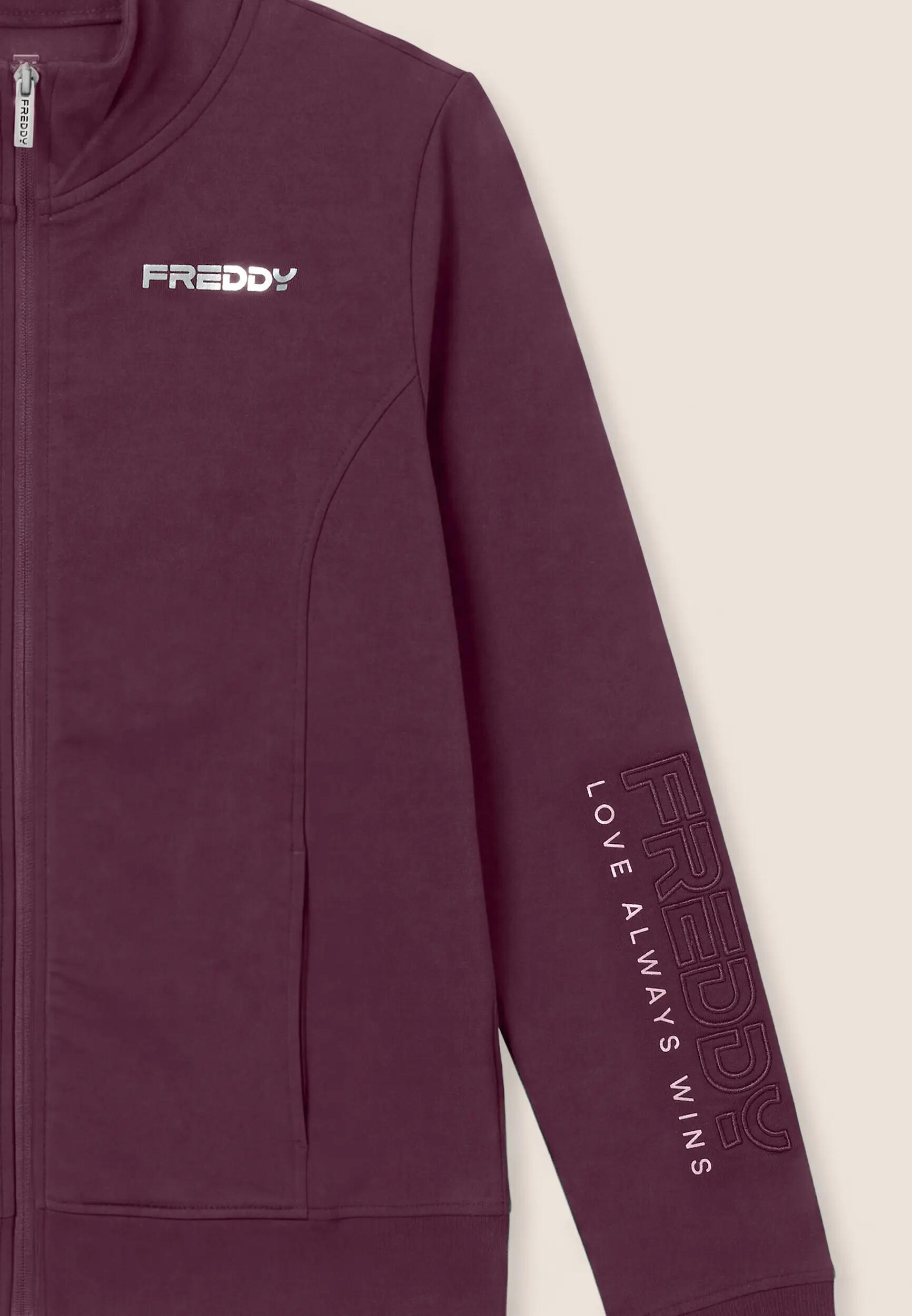 Sweat-shirt classique avec fermeture zippée et col montant, logo brodé sur la ma 3/3