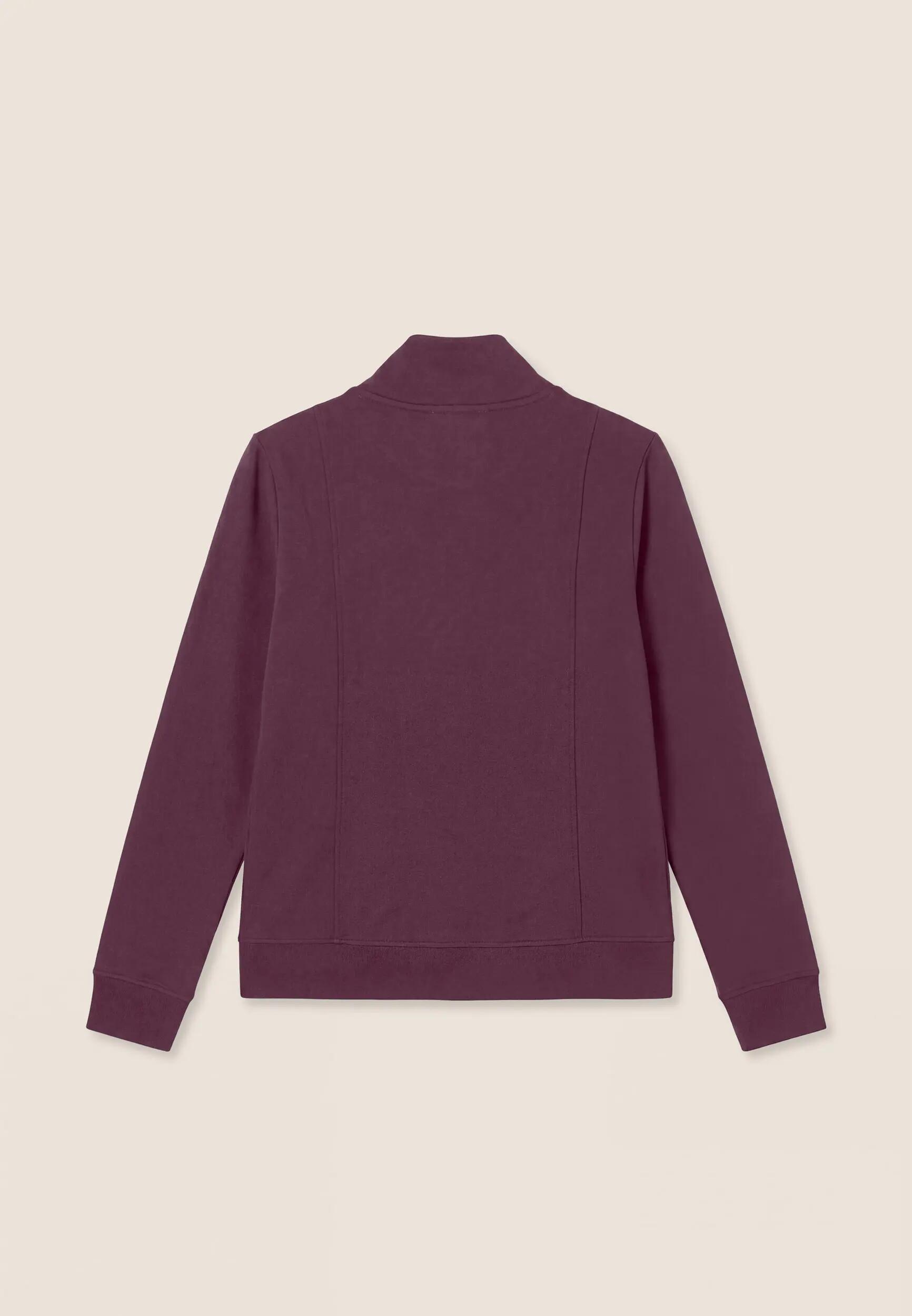 Sweat-shirt classique avec fermeture zippée et col montant, logo brodé sur la ma 2/3
