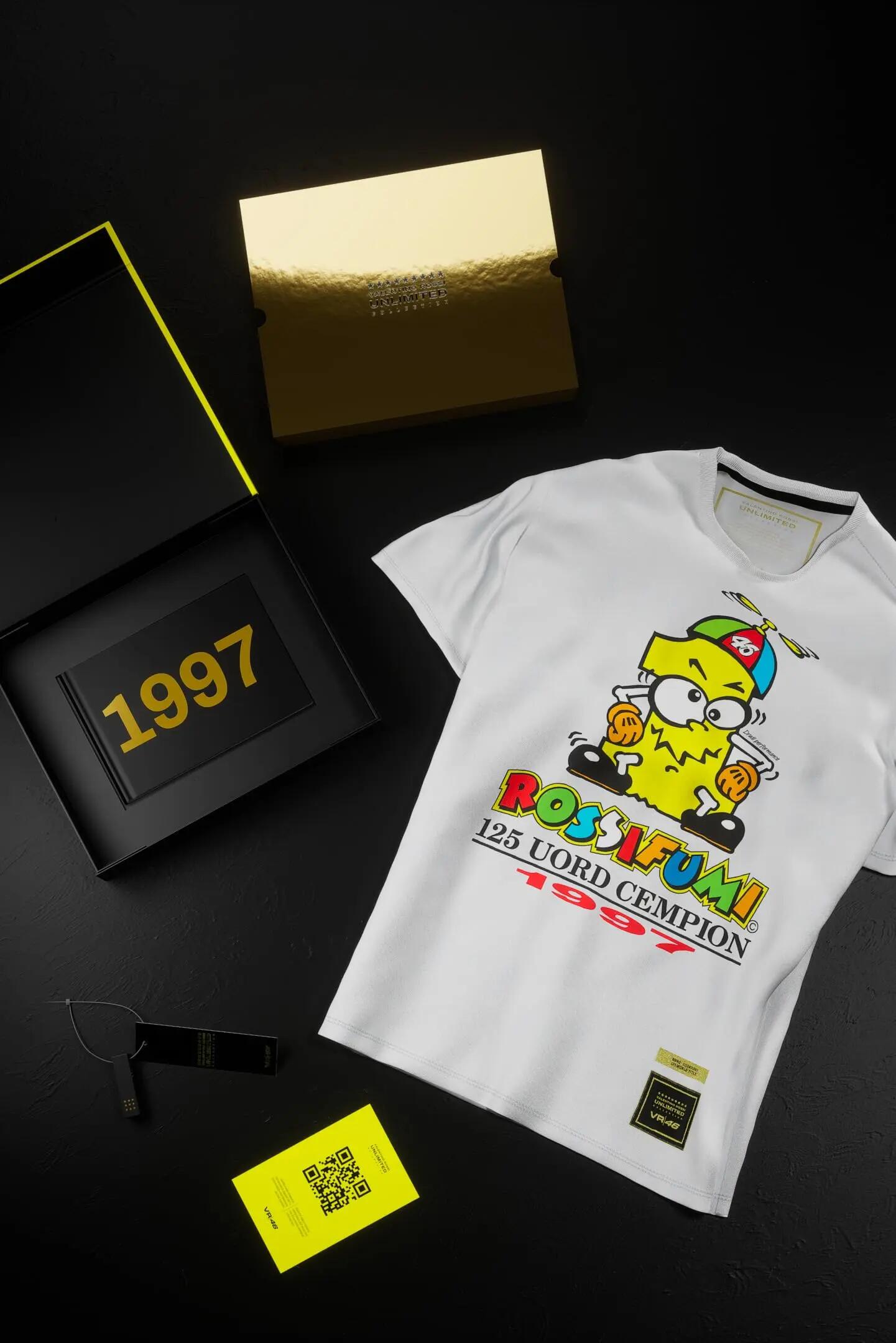 T-shirt VR46 Unlimited Collection 1997 WORLD TITLE (125cc) Heren Geel L 3/6