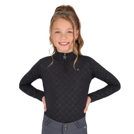 Polo d'équitation manches longues enfant QHP Livora