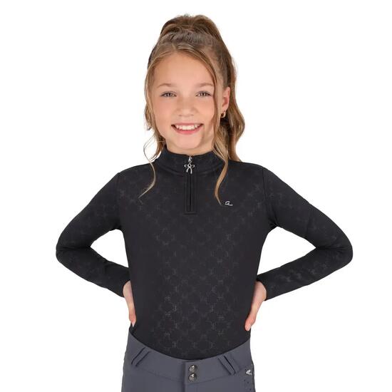 Polo d'équitation manches longues enfant QHP Livora