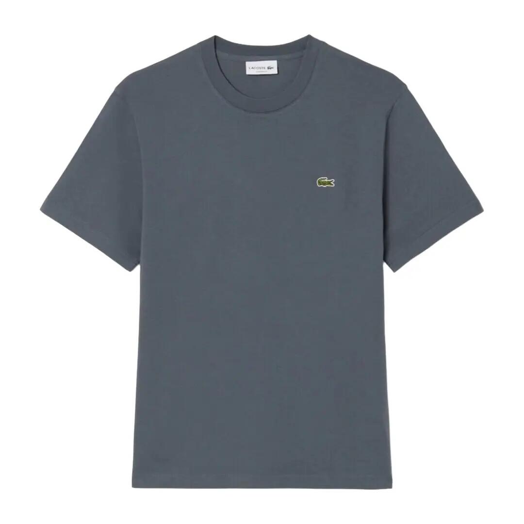 Camiseta Gris Lacoste de Corte Clásico de Punto de Algodón Urbain 1/4