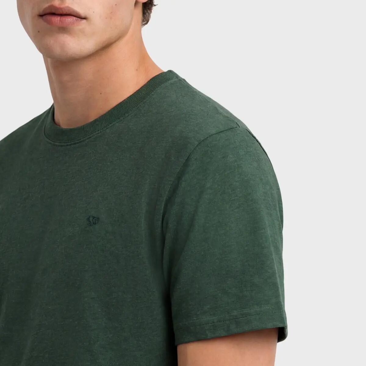 Heren O-hals Shirt Essential Logo Embleem Groen 6/7