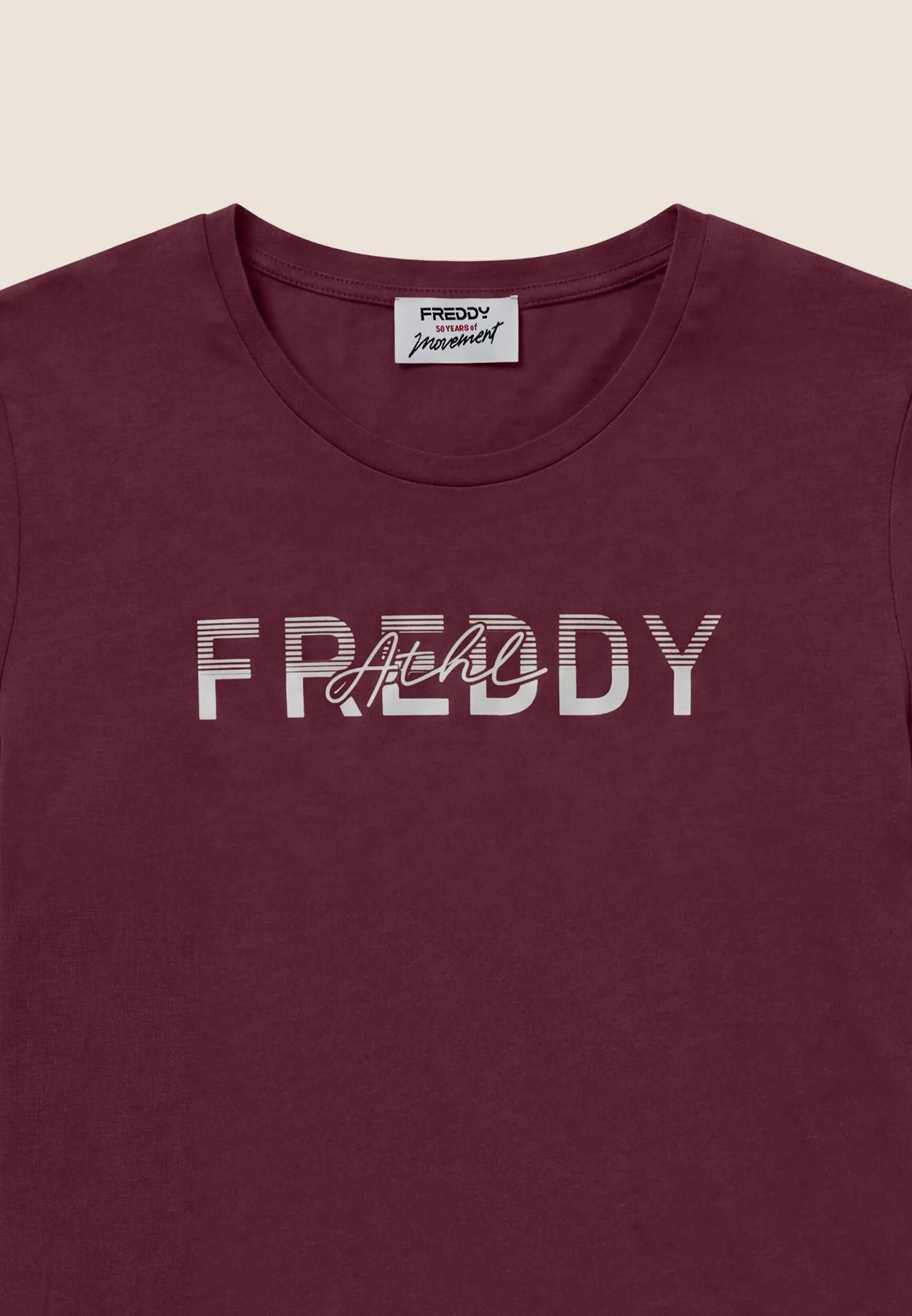 T-shirt femmes en coton à col rond avec graphisme à micro-rayures 3/3