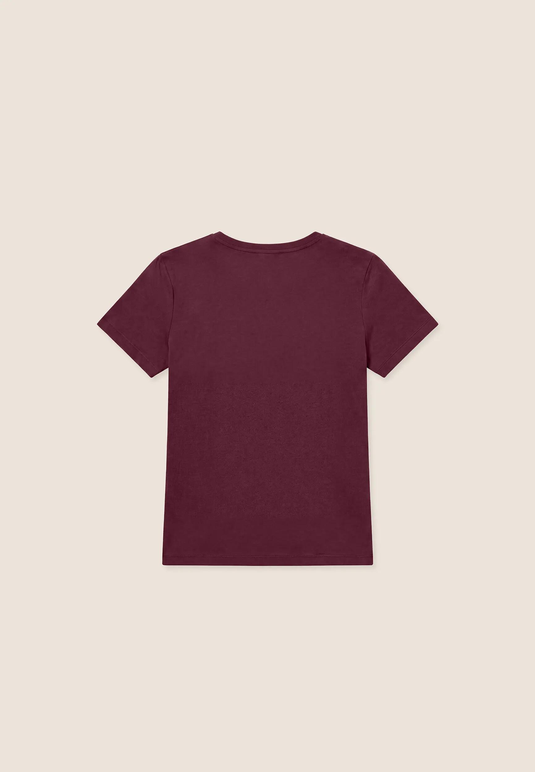 T-shirt femmes en coton à col rond avec graphisme à micro-rayures 2/3