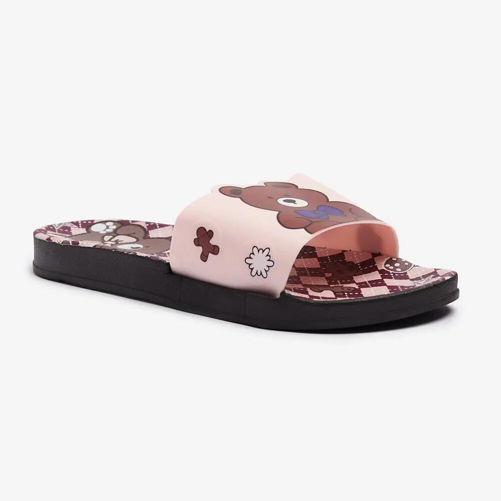 Chinelo esportivo feminino Superga com estampa de ursinho de pelúcia para piscin 3/4