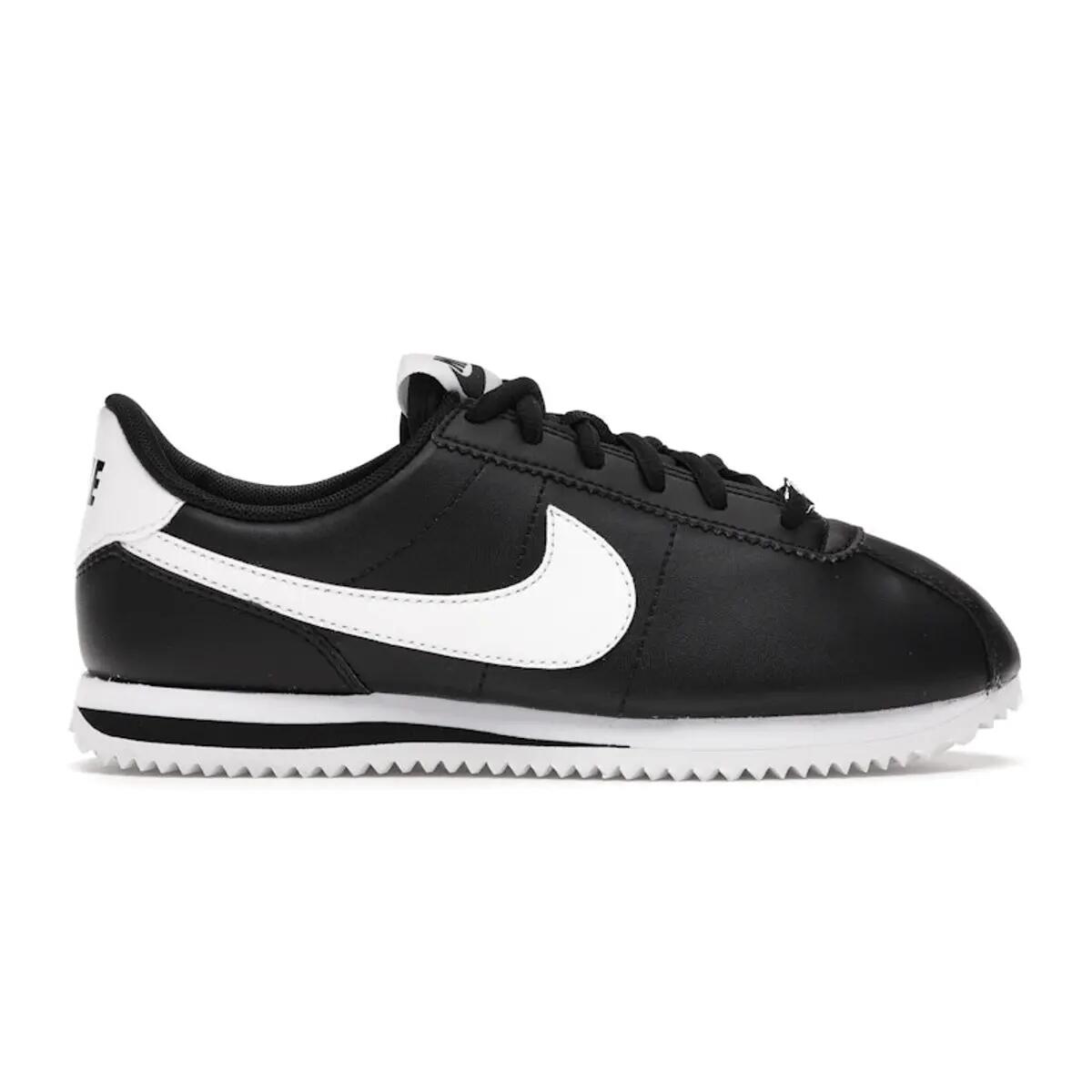 Nike Cortez Basic Leather Black White (GS) 1/6