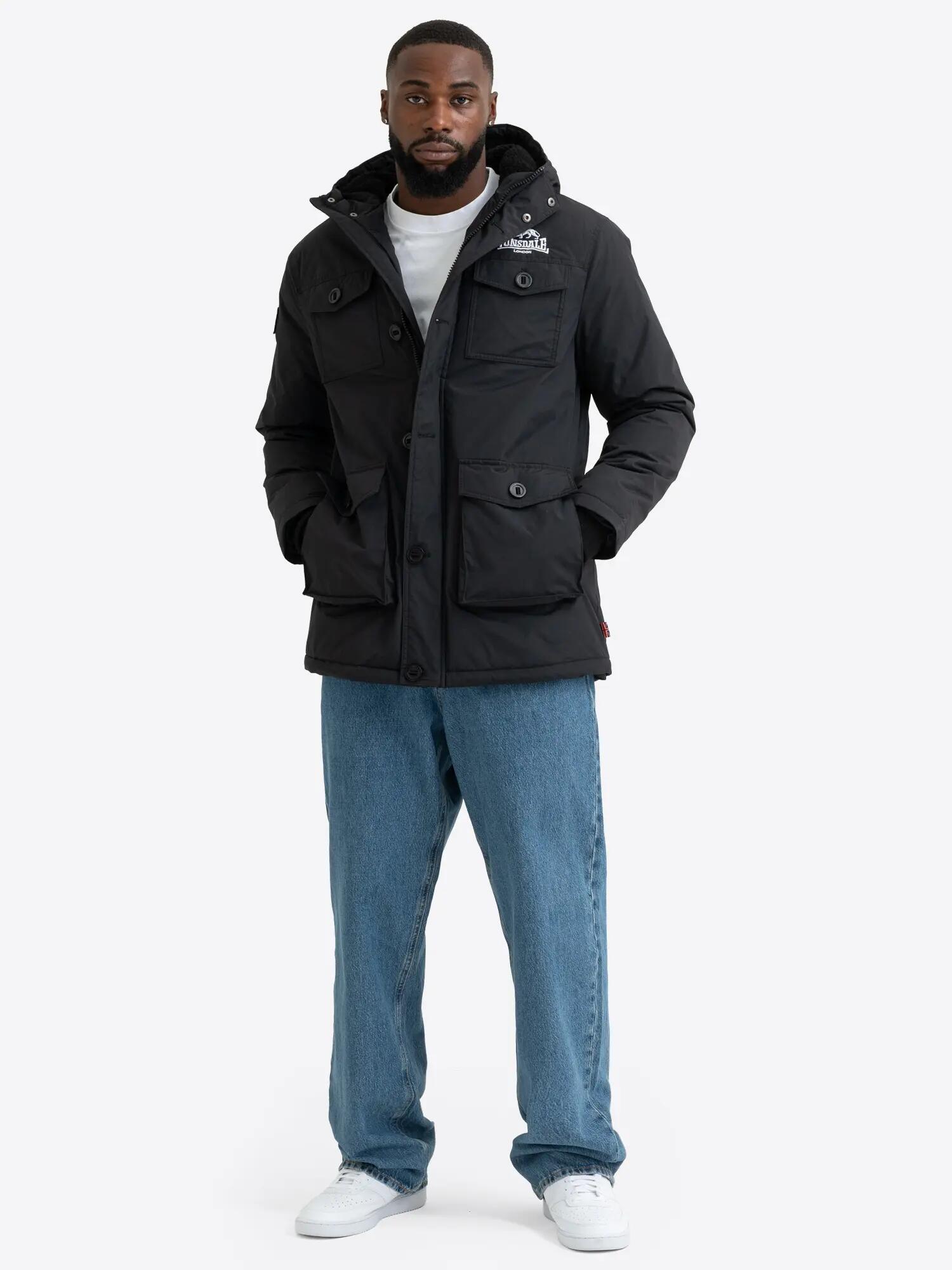 LONSDALE Herren Winterjacke mit Kapuze normale Passform BIRLING 4/6