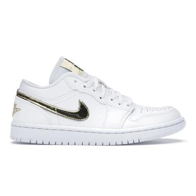 Nike air jordan 1 low se wit metaal goud