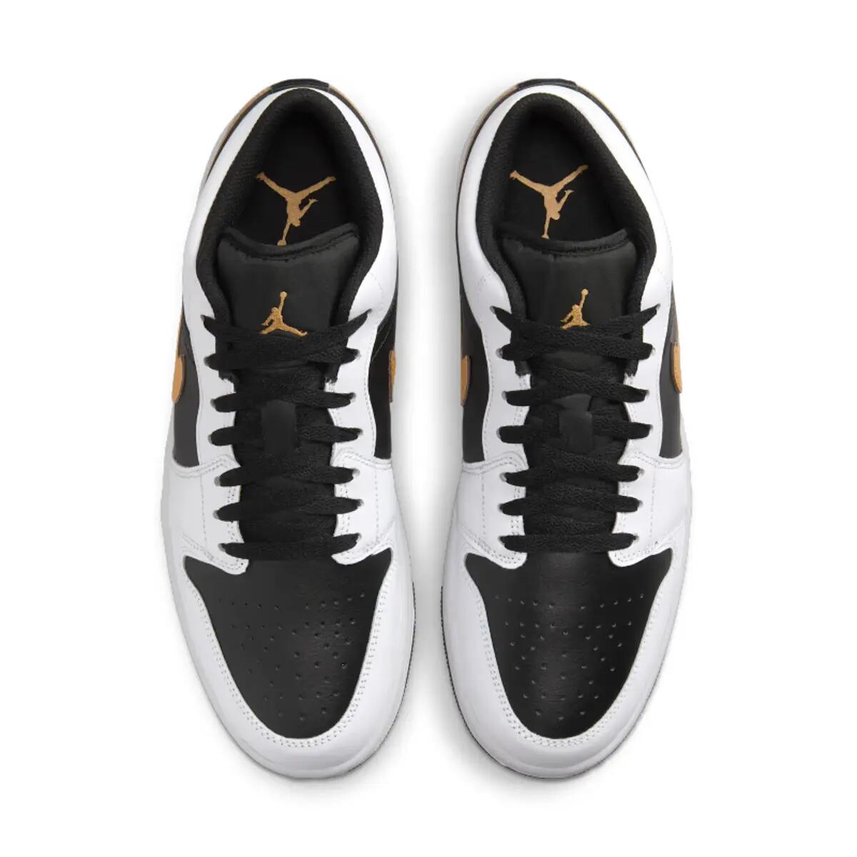 Jordan 1 Low White Black Metallic Gold Swoosh 5/6