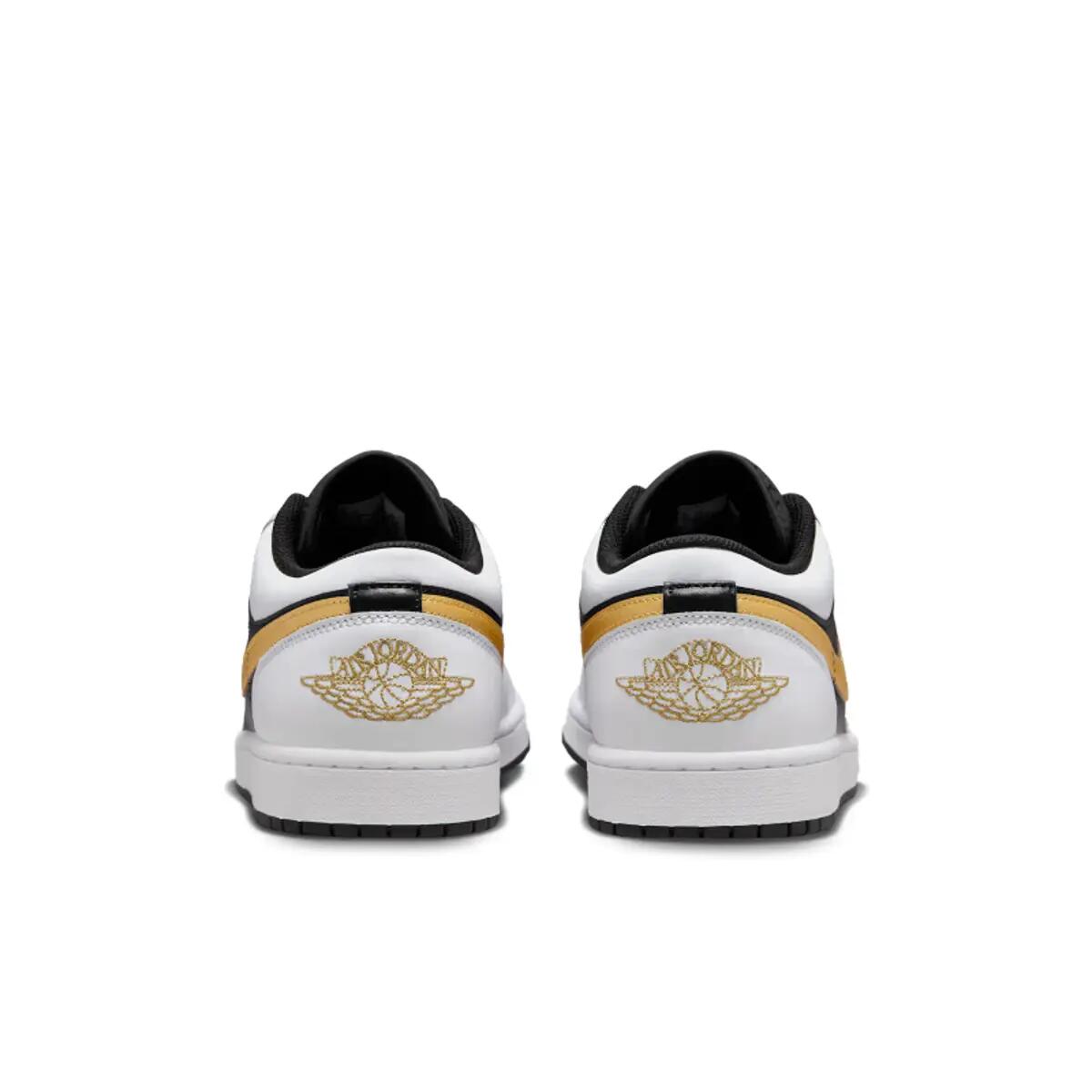 Jordan 1 Low White Black Metallic Gold Swoosh 4/6