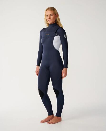 Combinaison de surf Femme Dawn Patrol 4/3 mm intégrale zip poitrine - Slate