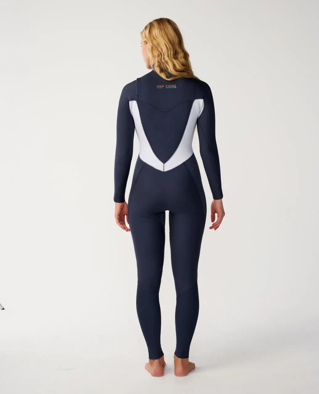 Combinaison de surf Femme Dawn Patrol 4/3 mm intégrale zip poitrine - Slate 2/6
