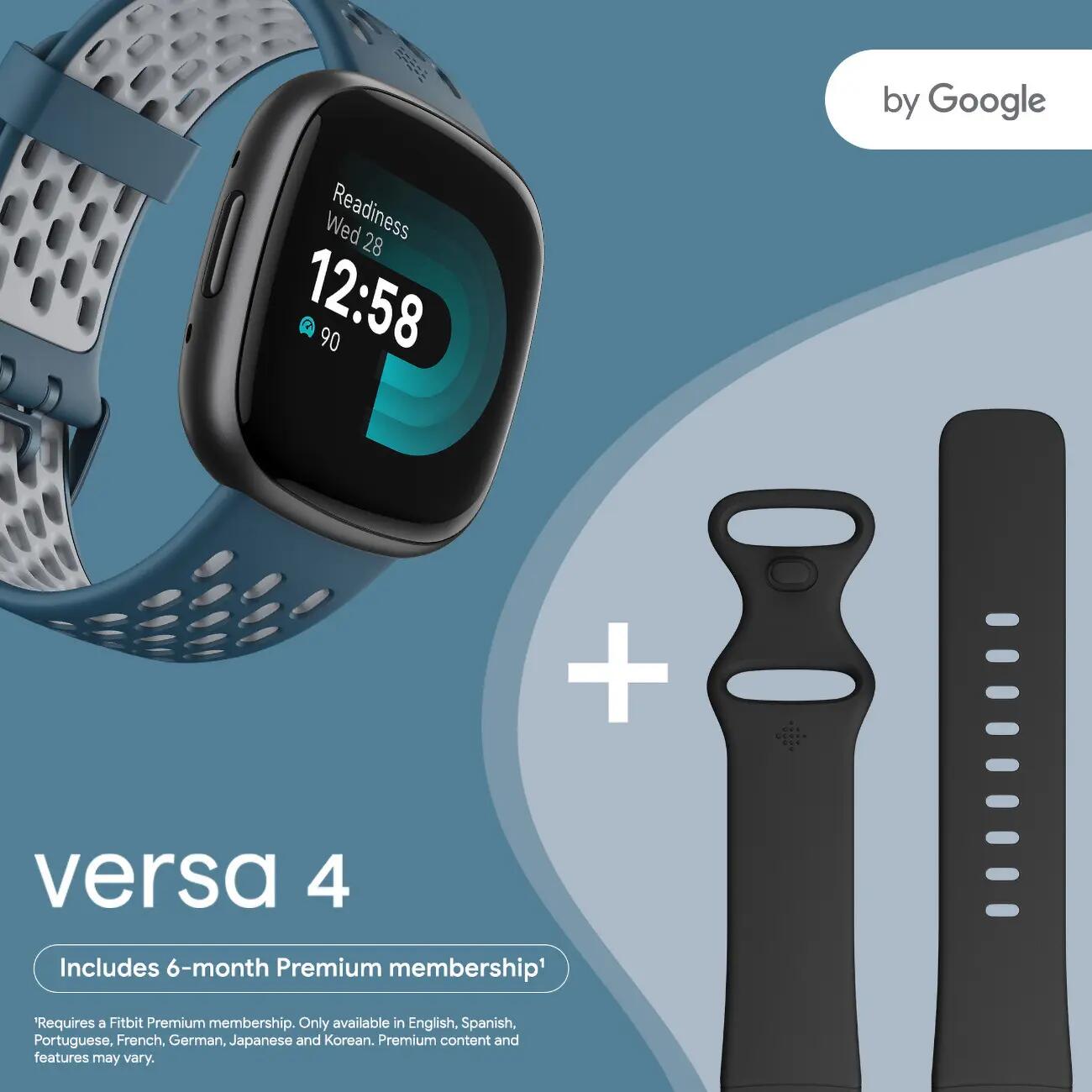 Fitbit Versa 4 Smartwatch Zwart/Blauw 7/7