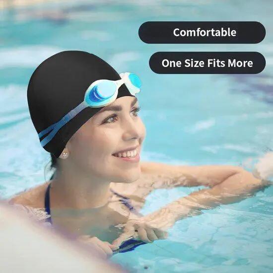Bonnet de bain 2 pièces - Bonnet de bain haute élasticité - Bonnet de bain opaqu 5/7