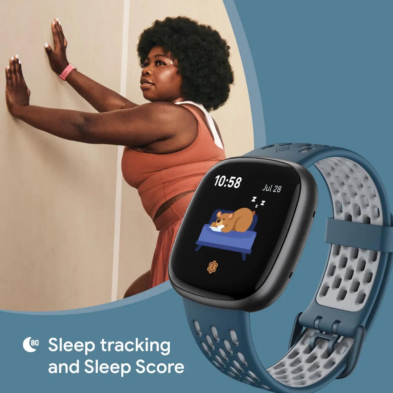 Fitbit Versa 4 Smartwatch Zwart/Blauw 5/7