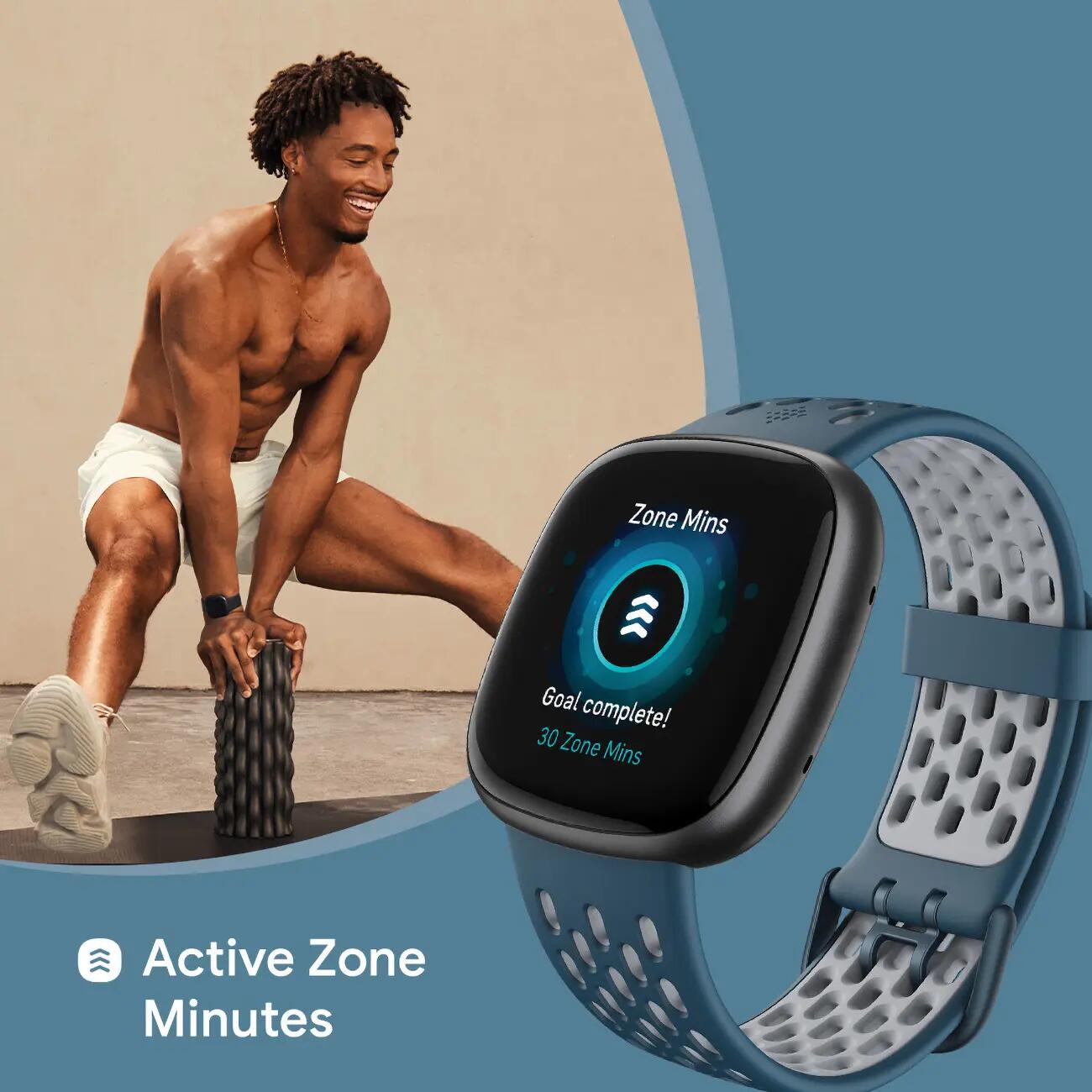 Fitbit Versa 4 Smartwatch Zwart/Blauw 3/7
