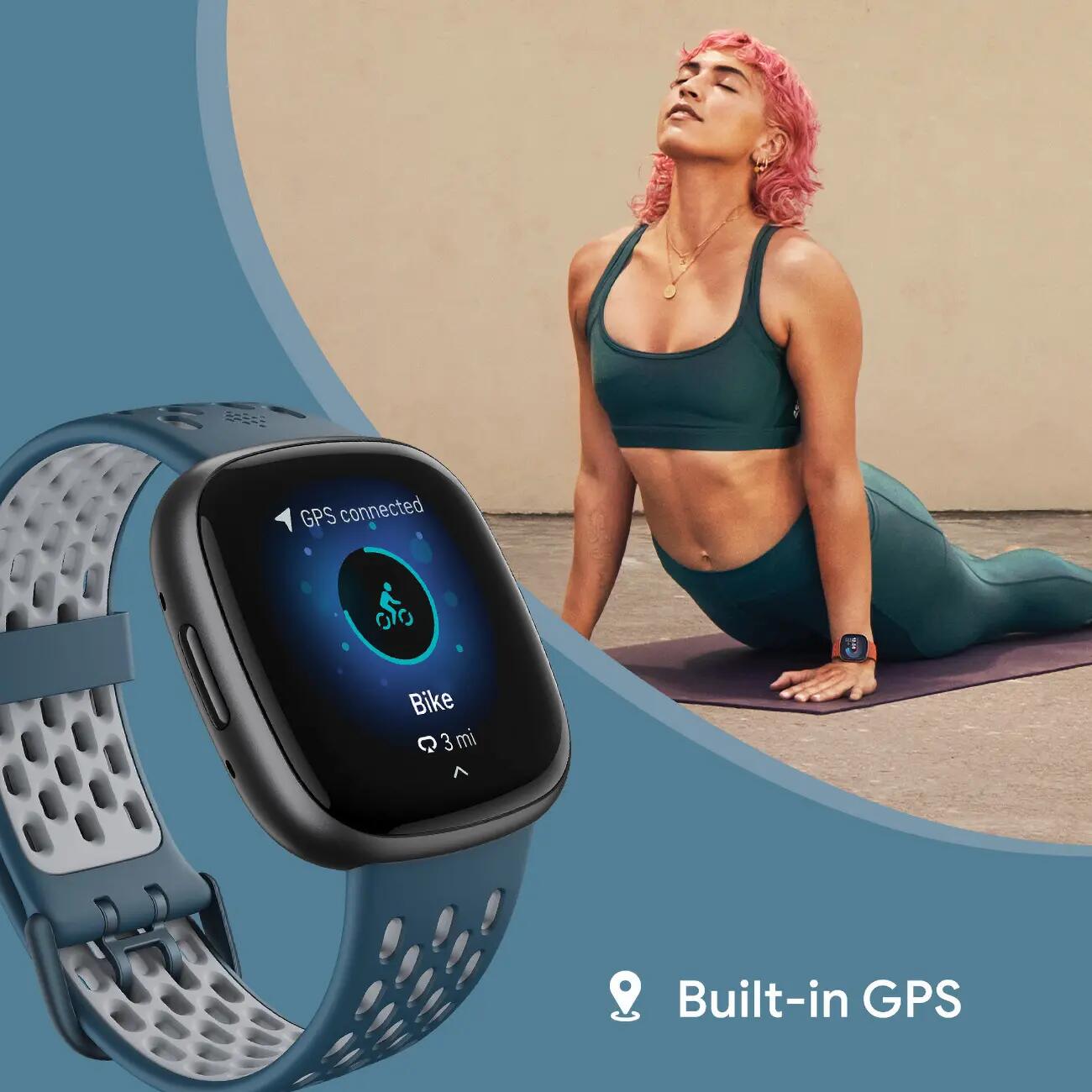 Fitbit Versa 4 Smartwatch Zwart/Blauw 2/7