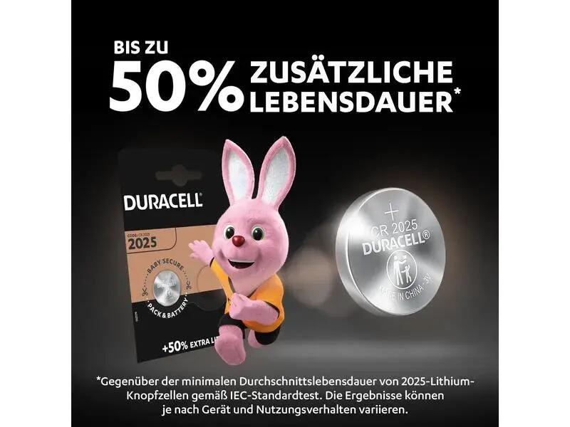 Duracell Lithium Button Cell CR2025 Pack of 2 2/3