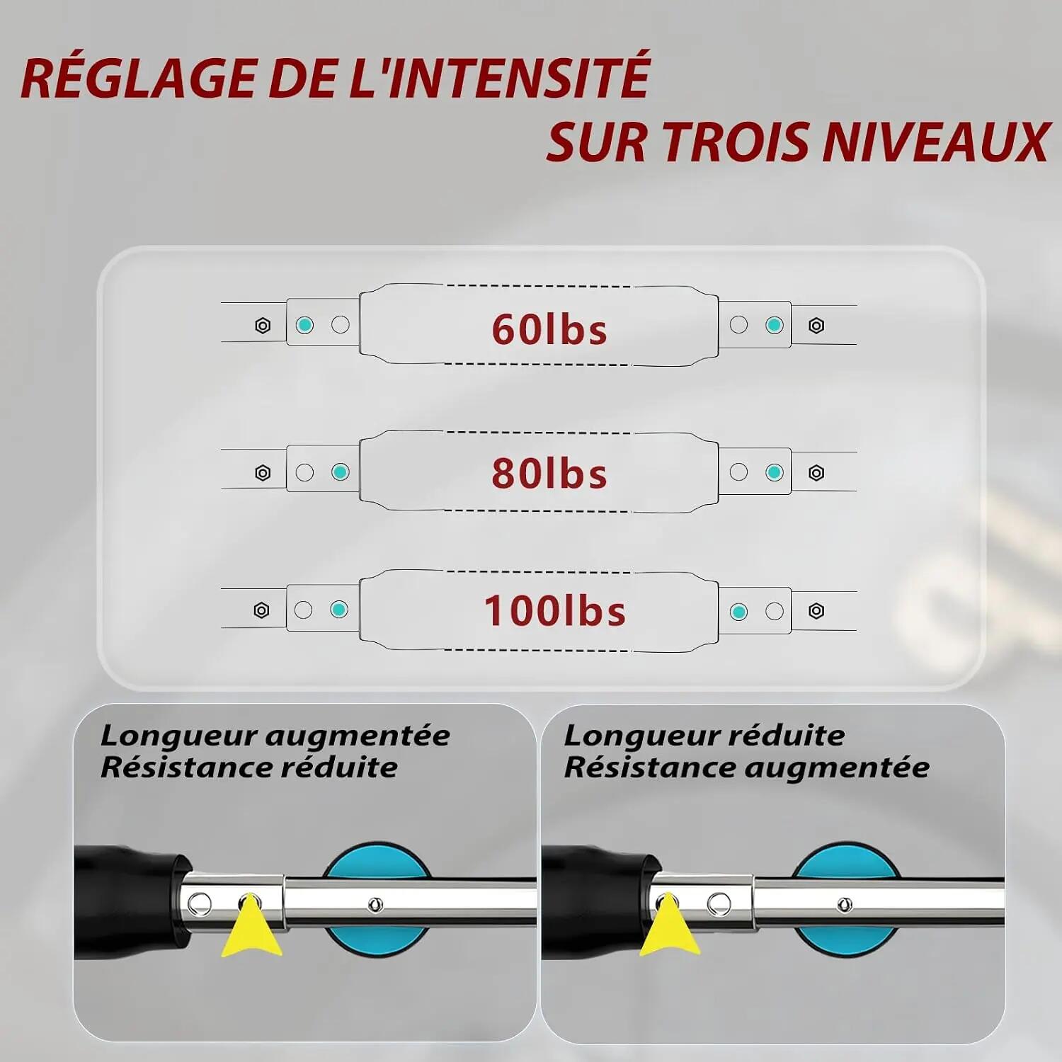 Appareil de fitness portable Power Twist Arm Trainer, réglable et ajustable pour 5/6