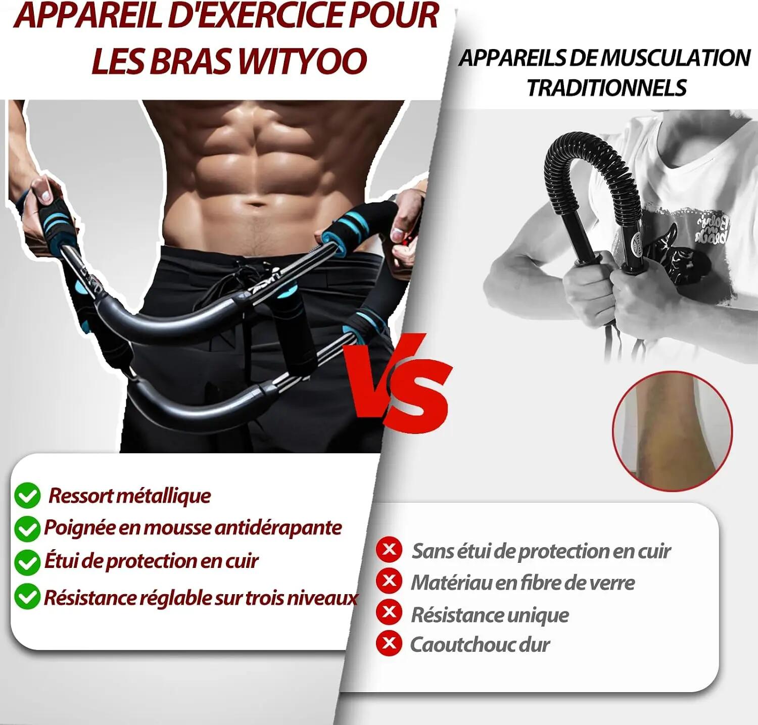 Appareil de fitness portable Power Twist Arm Trainer, réglable et ajustable pour 4/6