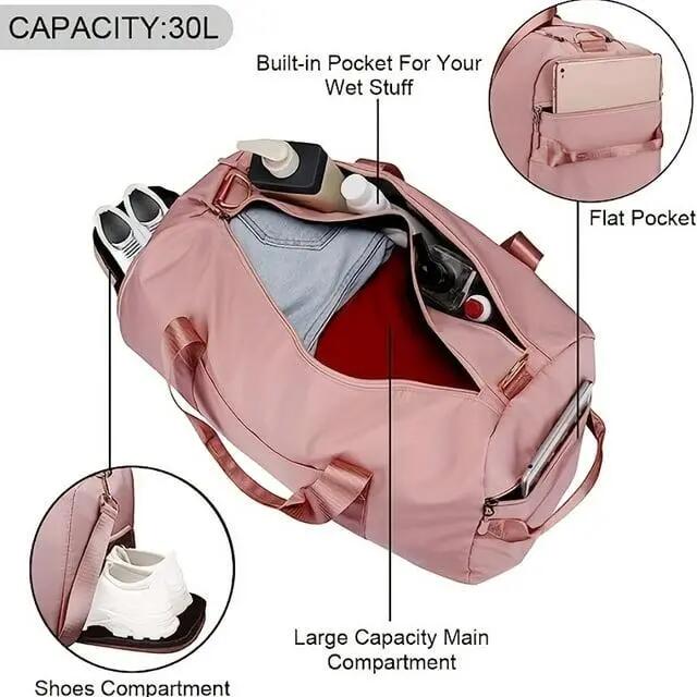 Sac de voyage grande capacité avec compartiment à chaussures (1 pièce) - Idéal p 3/4