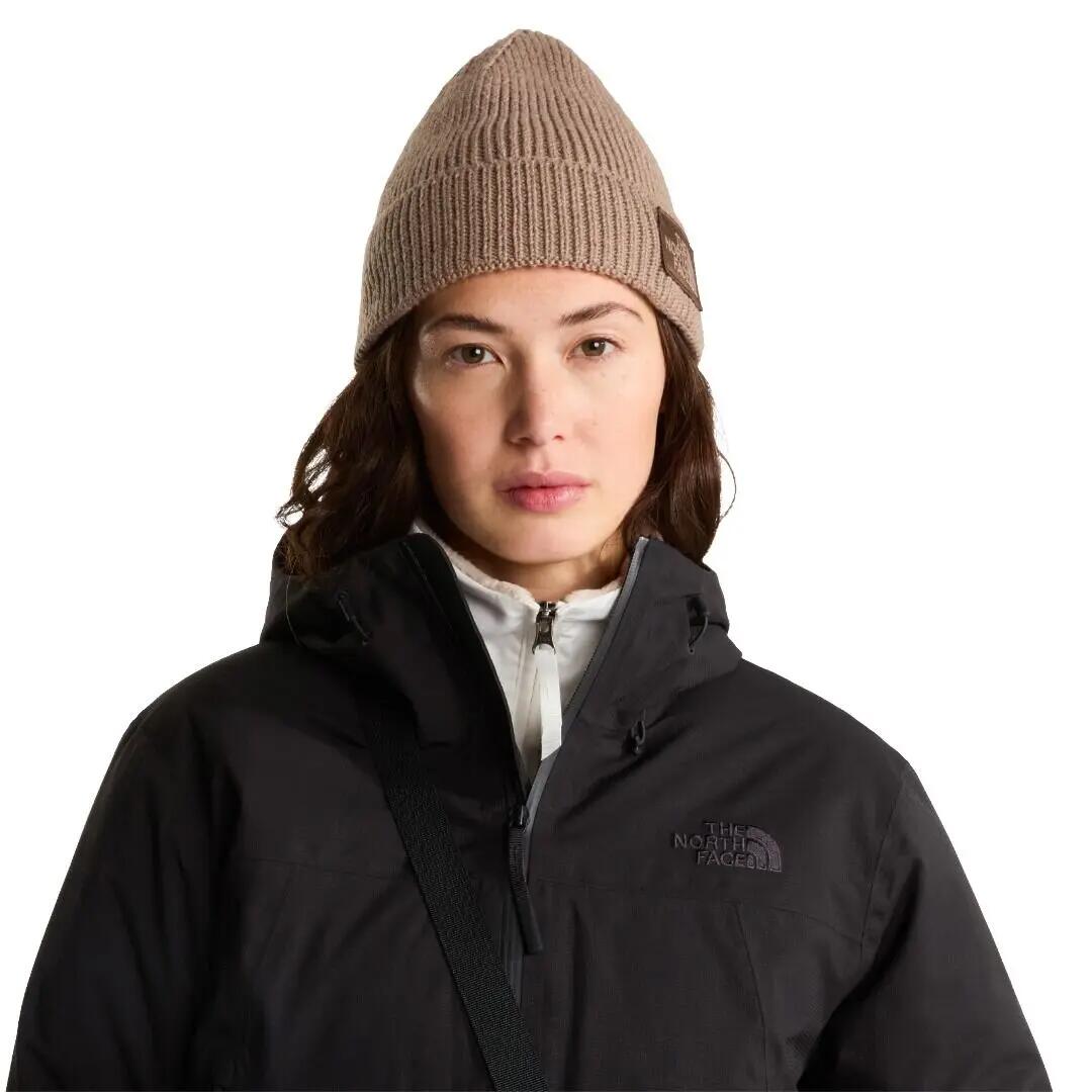 Gorro Marrón The North Face Garnet de Punto Elástico con Logotipo Suave y Resis 3/4