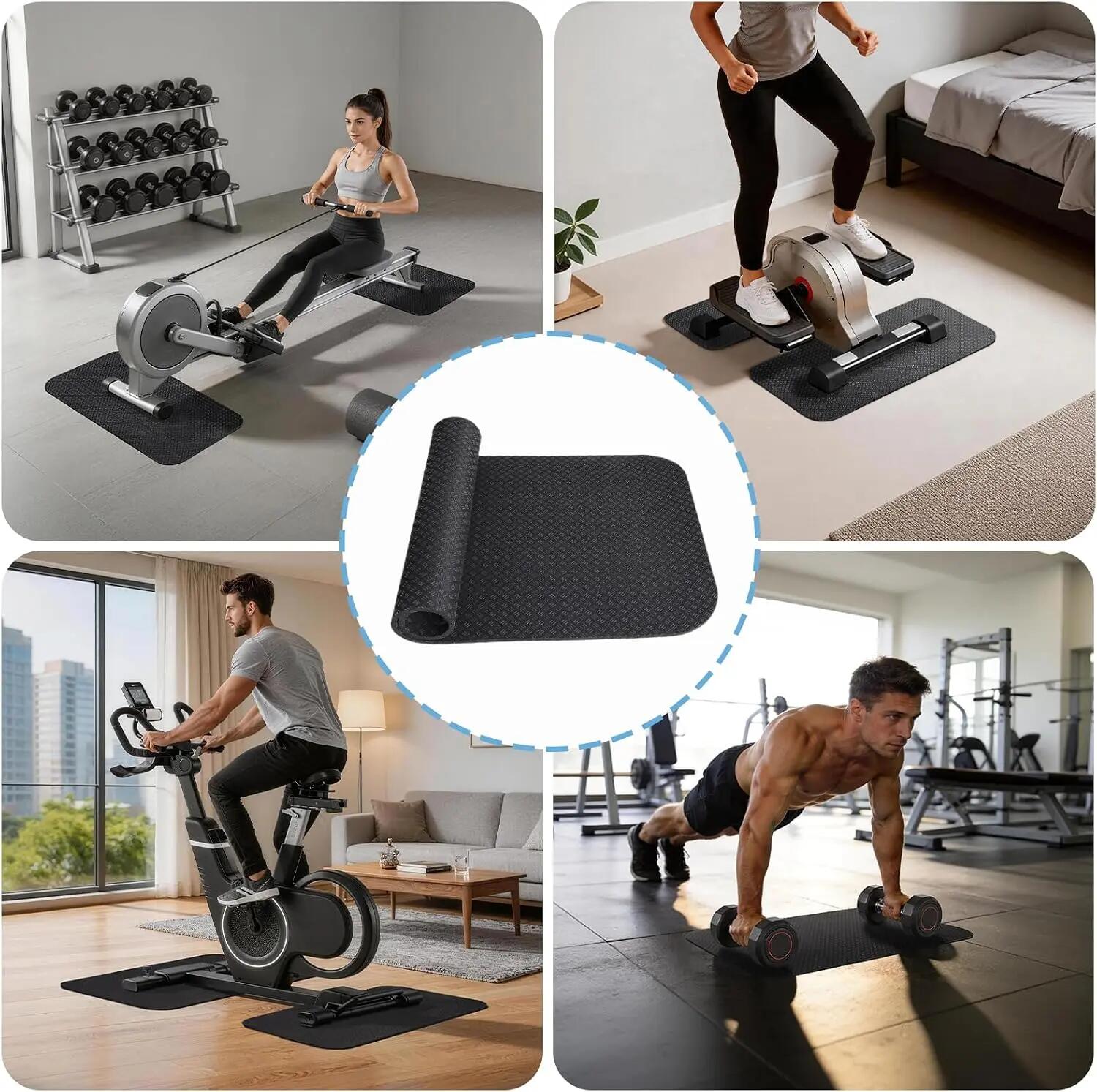 Tapis de sol pour vélo elliptique, tapis d'entraînement antidérapant, tapis de p 7/7