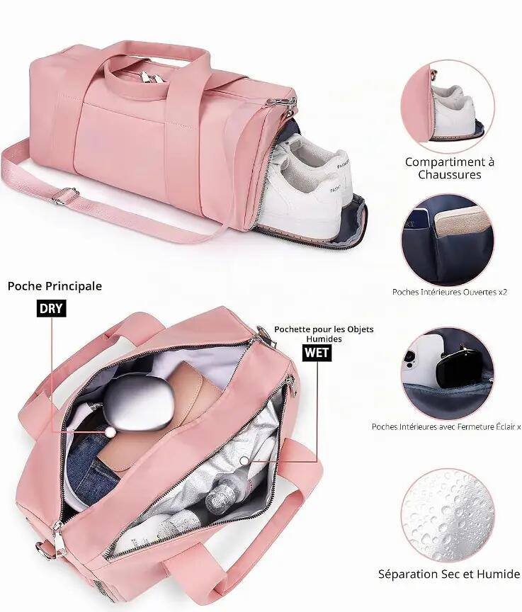 Sac de sport et de voyage de 40 cm (16 pouces) pour femmes et enfants, avec comp 3/5
