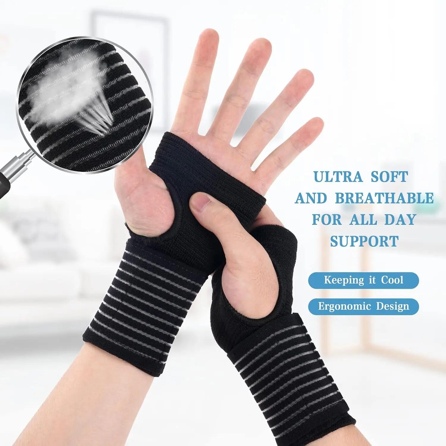 Attelle de poignet élastique de soutien de la paume, 1 paire, respirante, pour l 3/8