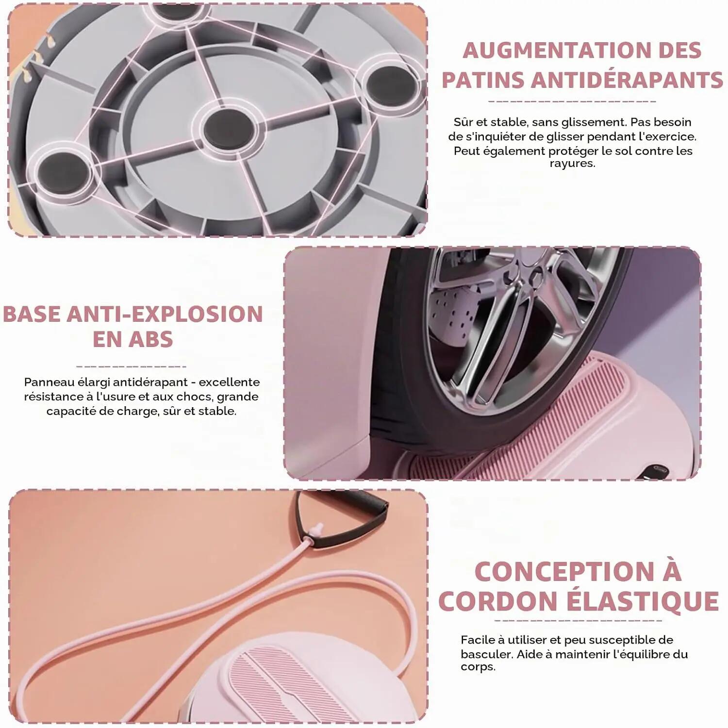 Appareil de musculation pliable avec podomètre et cordon de serrage, idéal pour 4/7