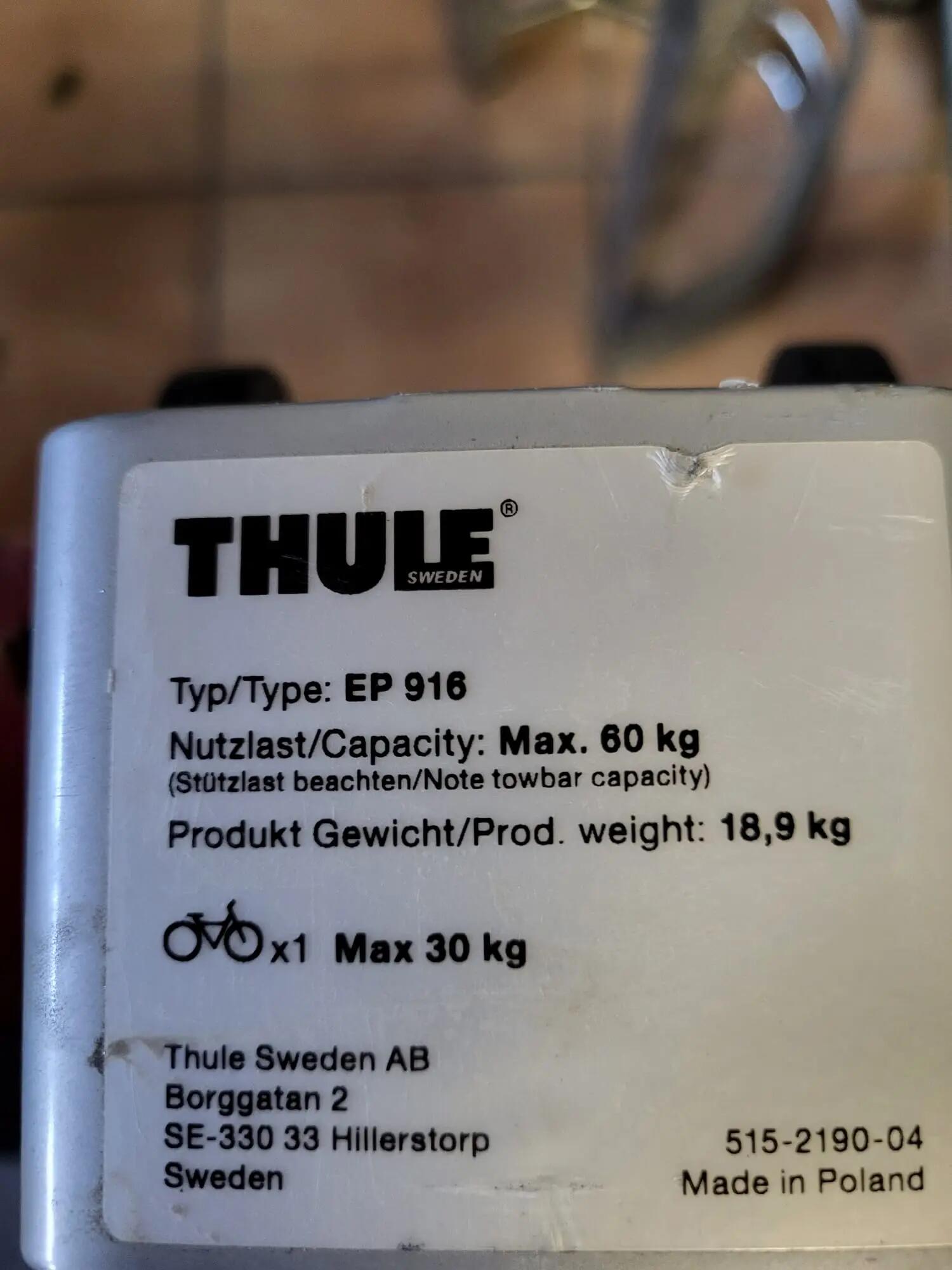 Tussen Particulieren - Thule EP 916 fietsendrager voor aanhangerkoppeling 2/2
