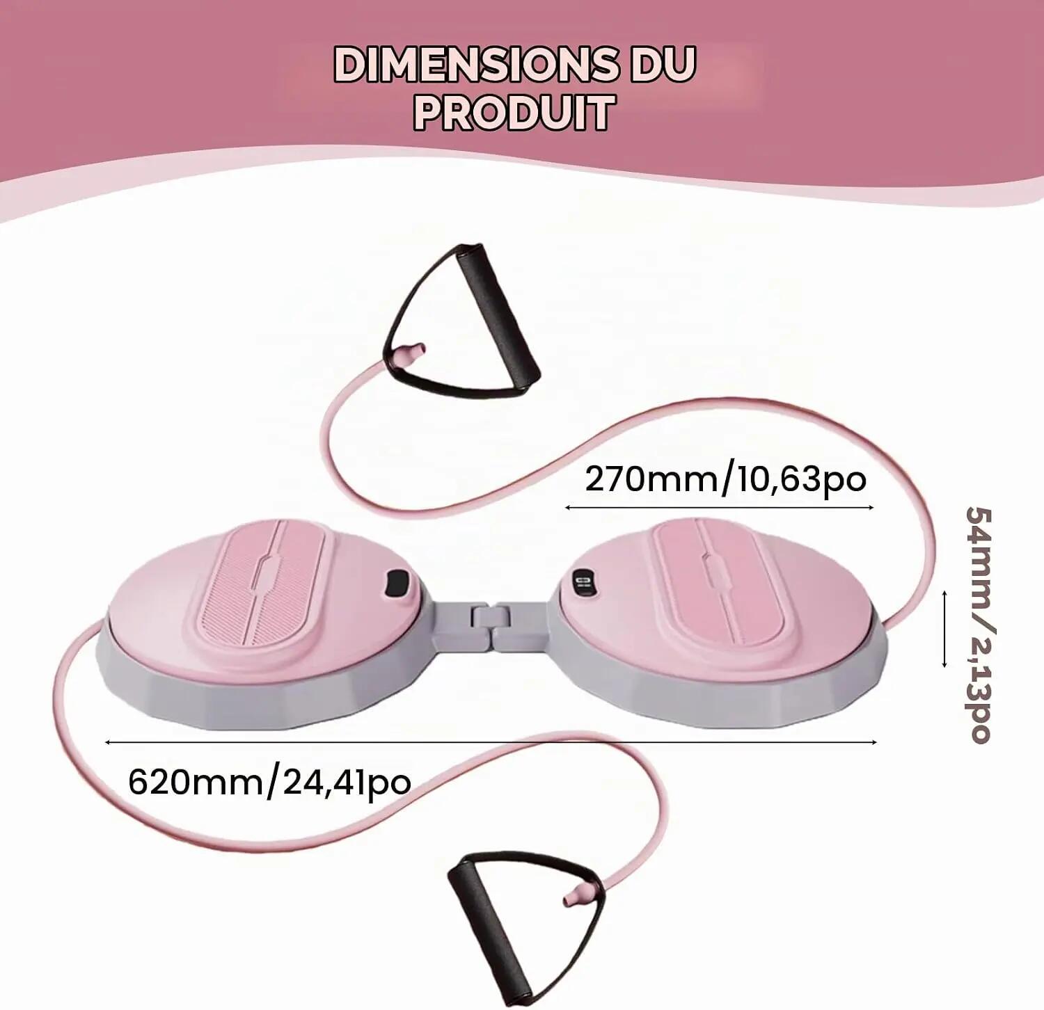 Appareil de musculation pliable avec podomètre et cordon de serrage, idéal pour 2/7