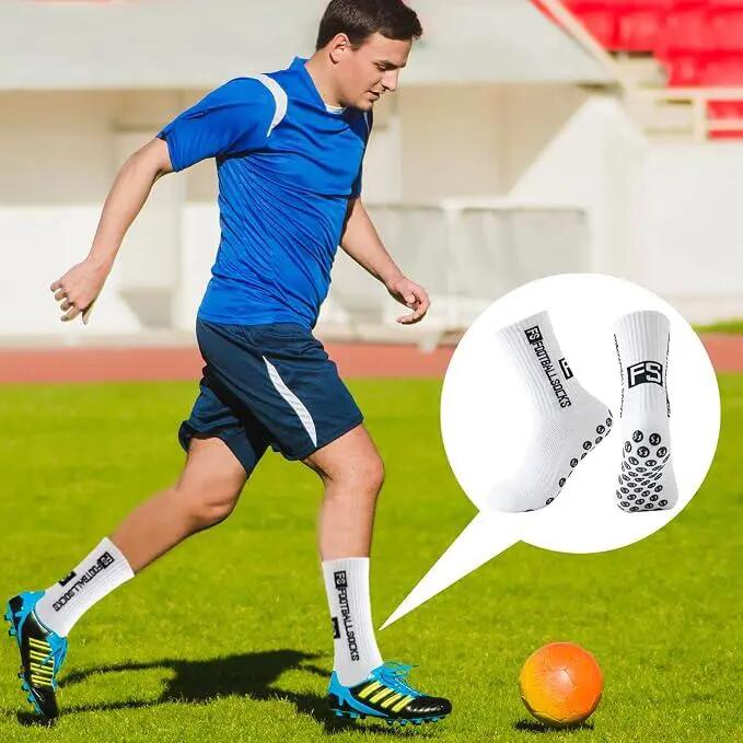 Chaussettes de football 4 points - antidérapantes - unisexes - idéales pour le f 4/6
