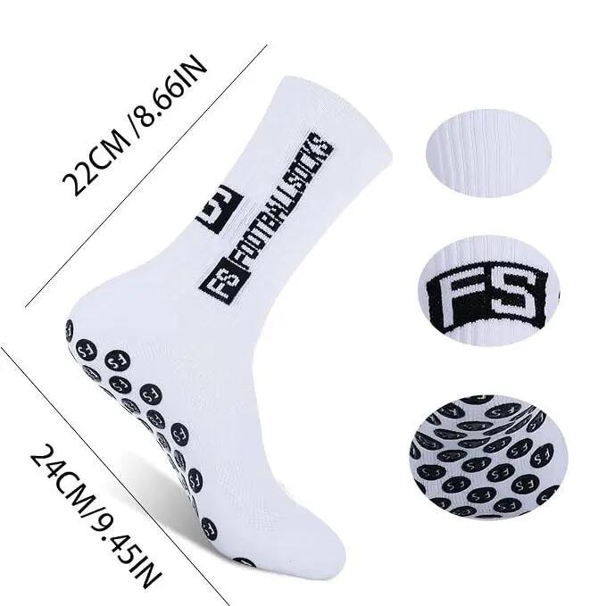 Chaussettes de football 4 points - antidérapantes - unisexes - idéales pour le f 2/6