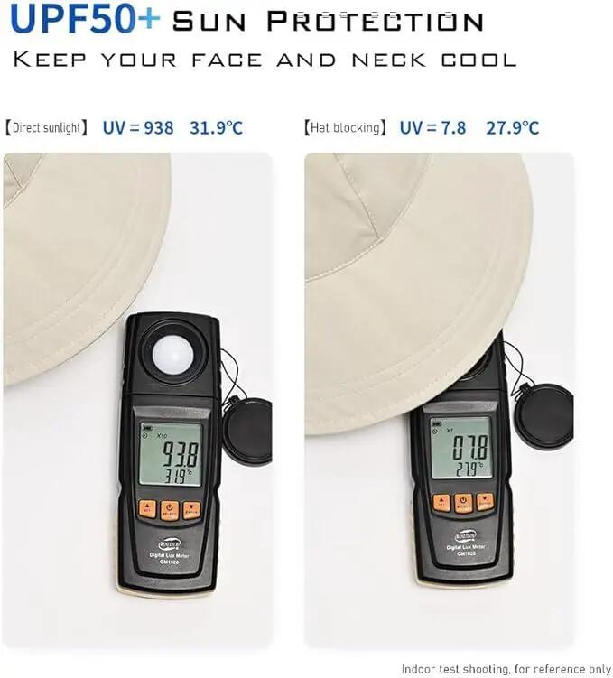 Chapeau de soleil pour femme Huablo UPF 50+ à large bord, protection UV, idéal p 5/6