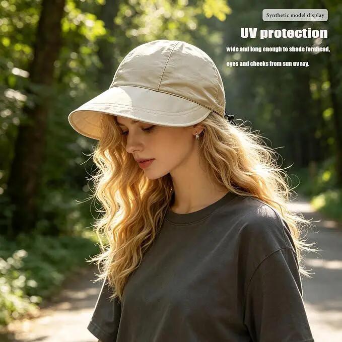Chapeau de soleil pour femme Huablo UPF 50+ à large bord, protection UV, idéal p 3/6