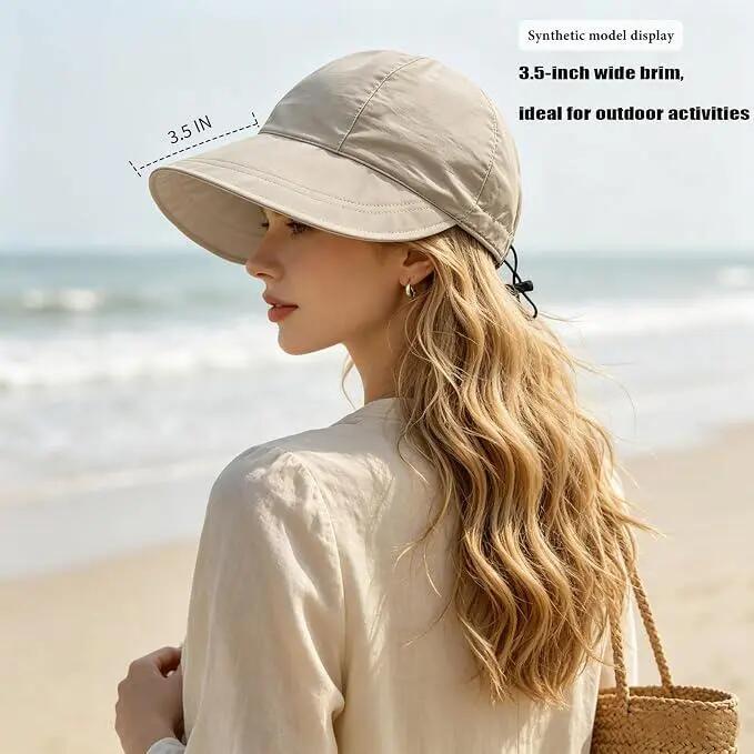 Chapeau de soleil pour femme Huablo UPF 50+ à large bord, protection UV, idéal p 2/6