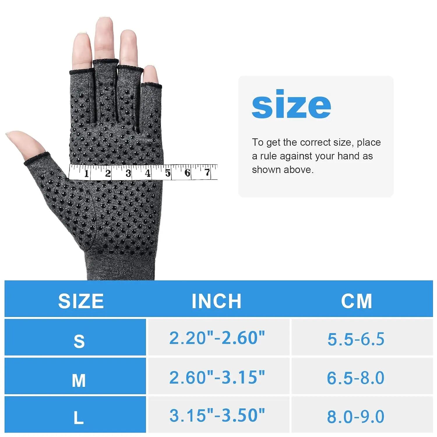 Gants de compression pour l'arthrite, 1 paire. Réchauffent les articulations des 5/6