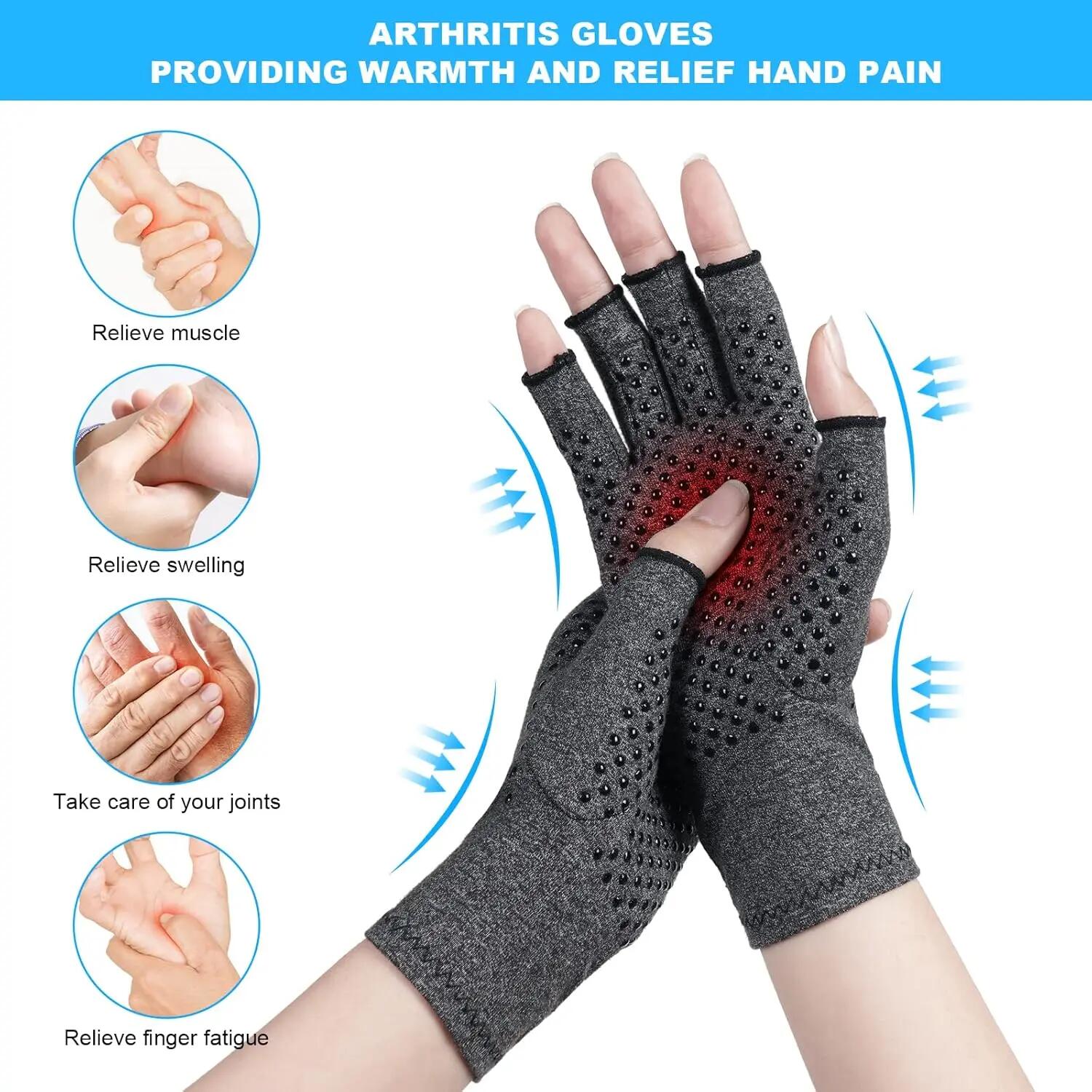 Gants de compression pour l'arthrite, 1 paire. Réchauffent les articulations des 4/6