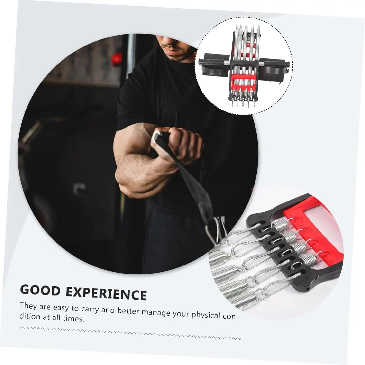 Entraîneur de poitrine à ressort, appareil de fitness portable avec poignée ergo 2/8