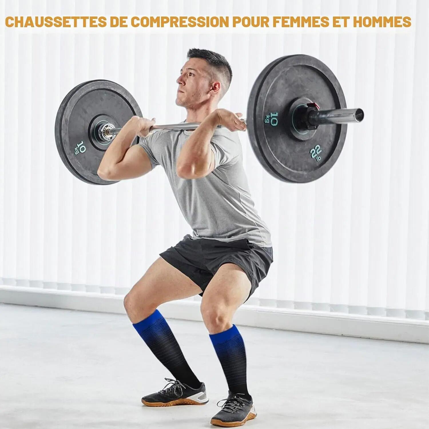 Lot de 6 paires de chaussettes de compression pour hommes et femmes, soutien quo 6/8