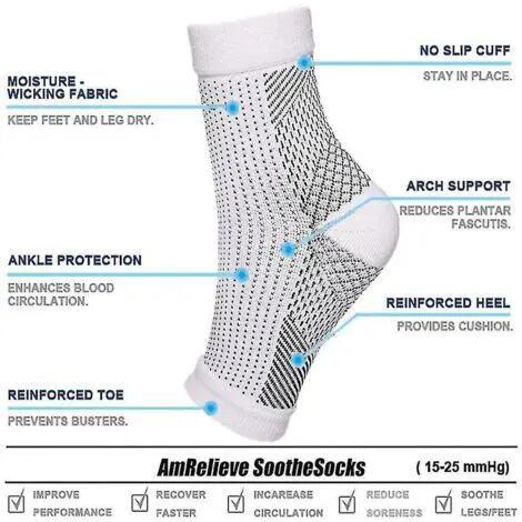 Chaussettes apaisantes pour neuropathie, compression, soutien de la voûte planta 4/5