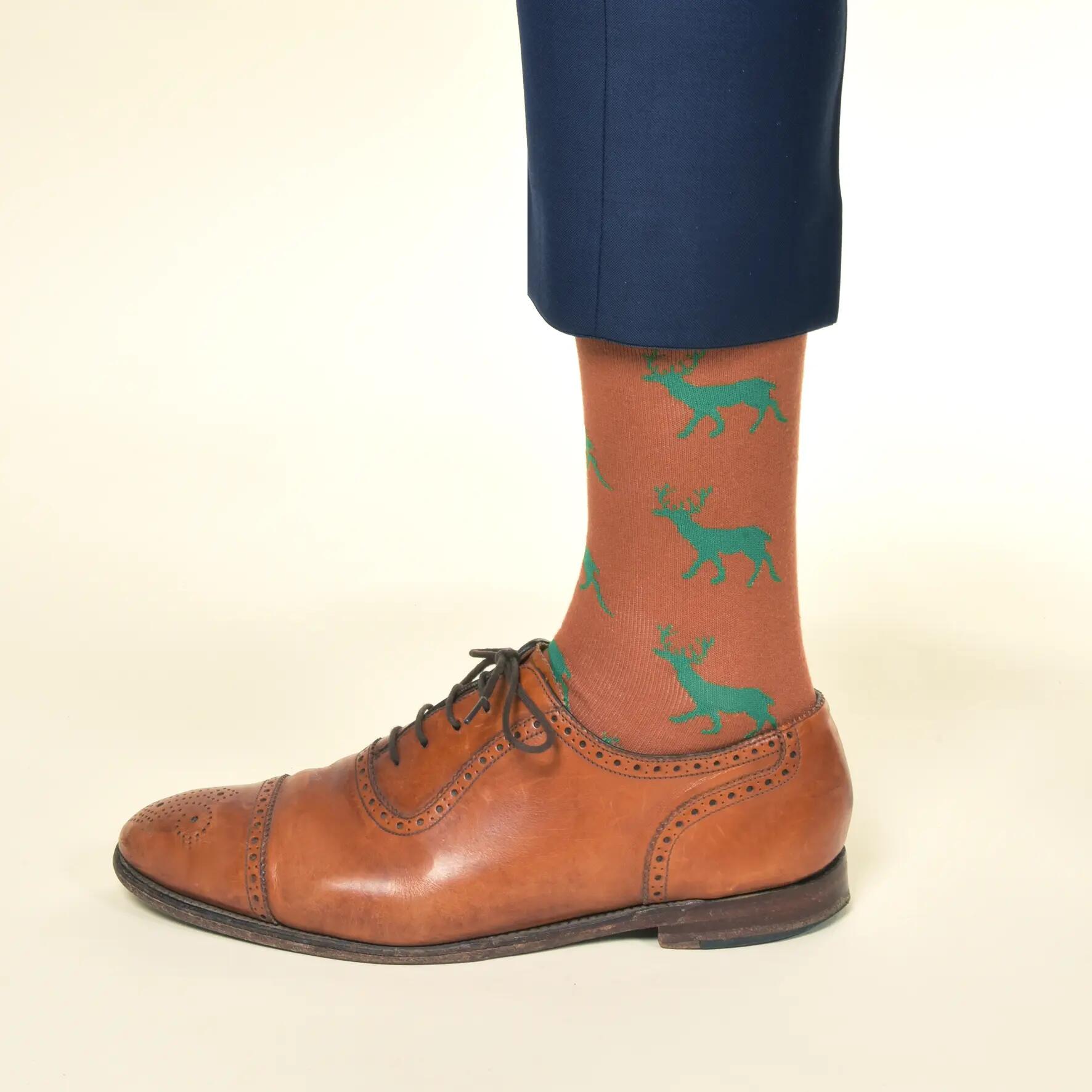 KRAWATTENDACKEL Chaussettes cerf - 426 marron cerf vert 36 - 40 2/2