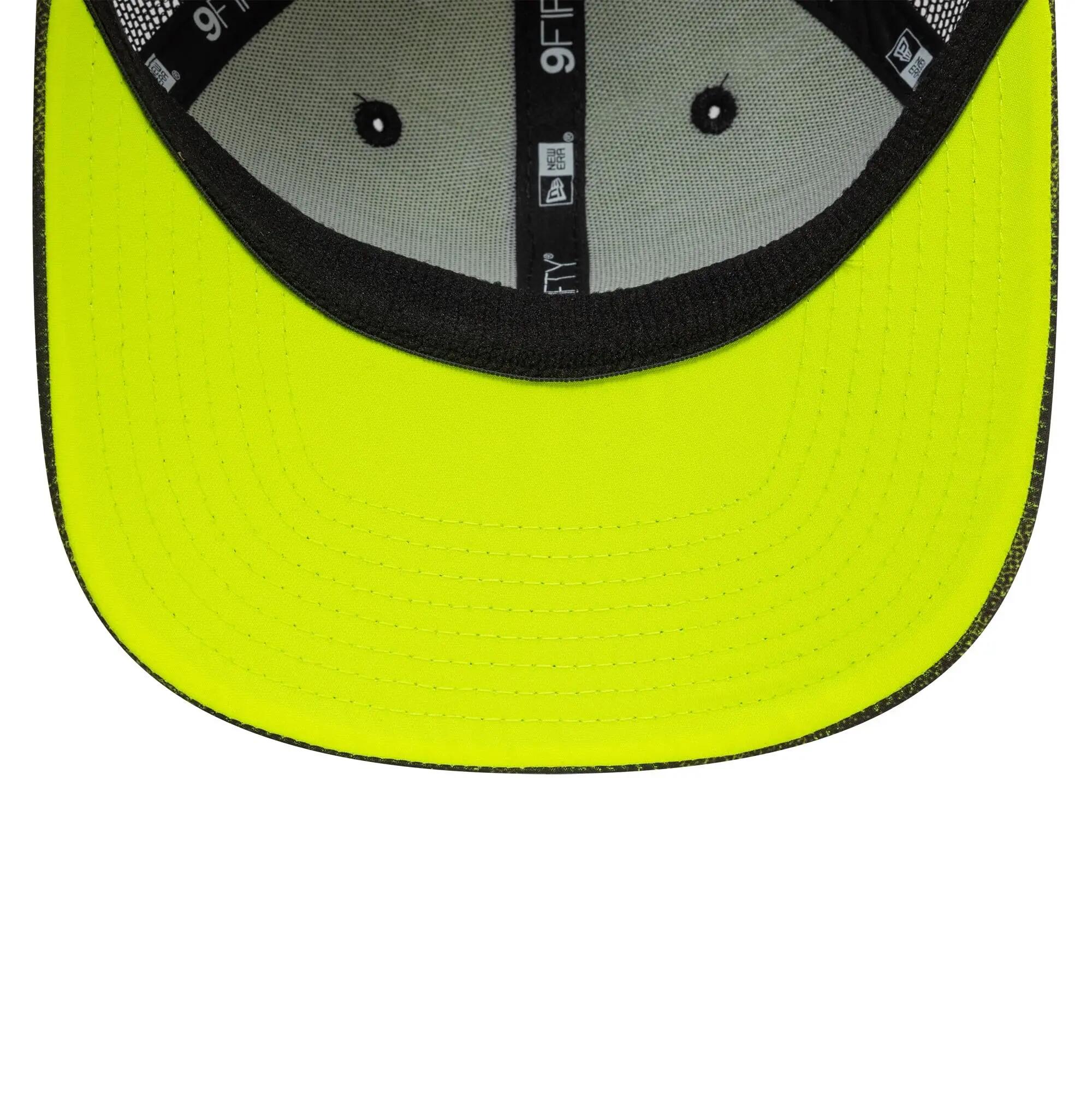 Boné New Era VR46 9FIFTY Trucker Halftone Camo Unissexo Preto/Amarelo flúor M/L 5/5