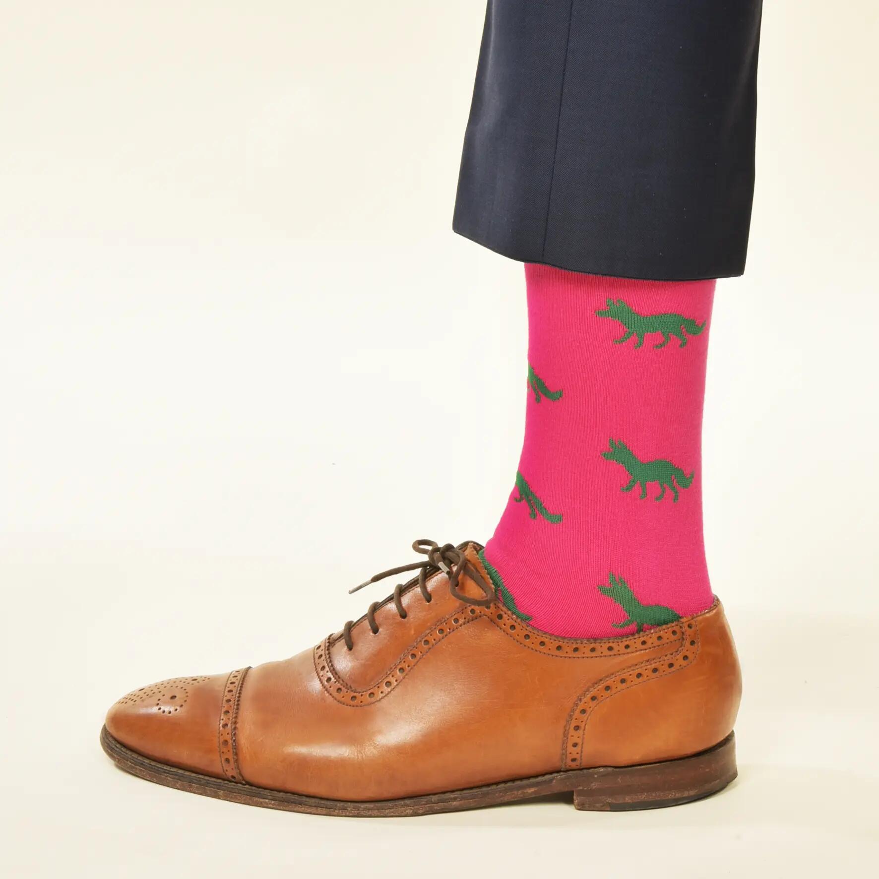 KRAWATTENDACKEL Chaussettes renard - 453 Rose Renard Vert 41 - 46 2/2